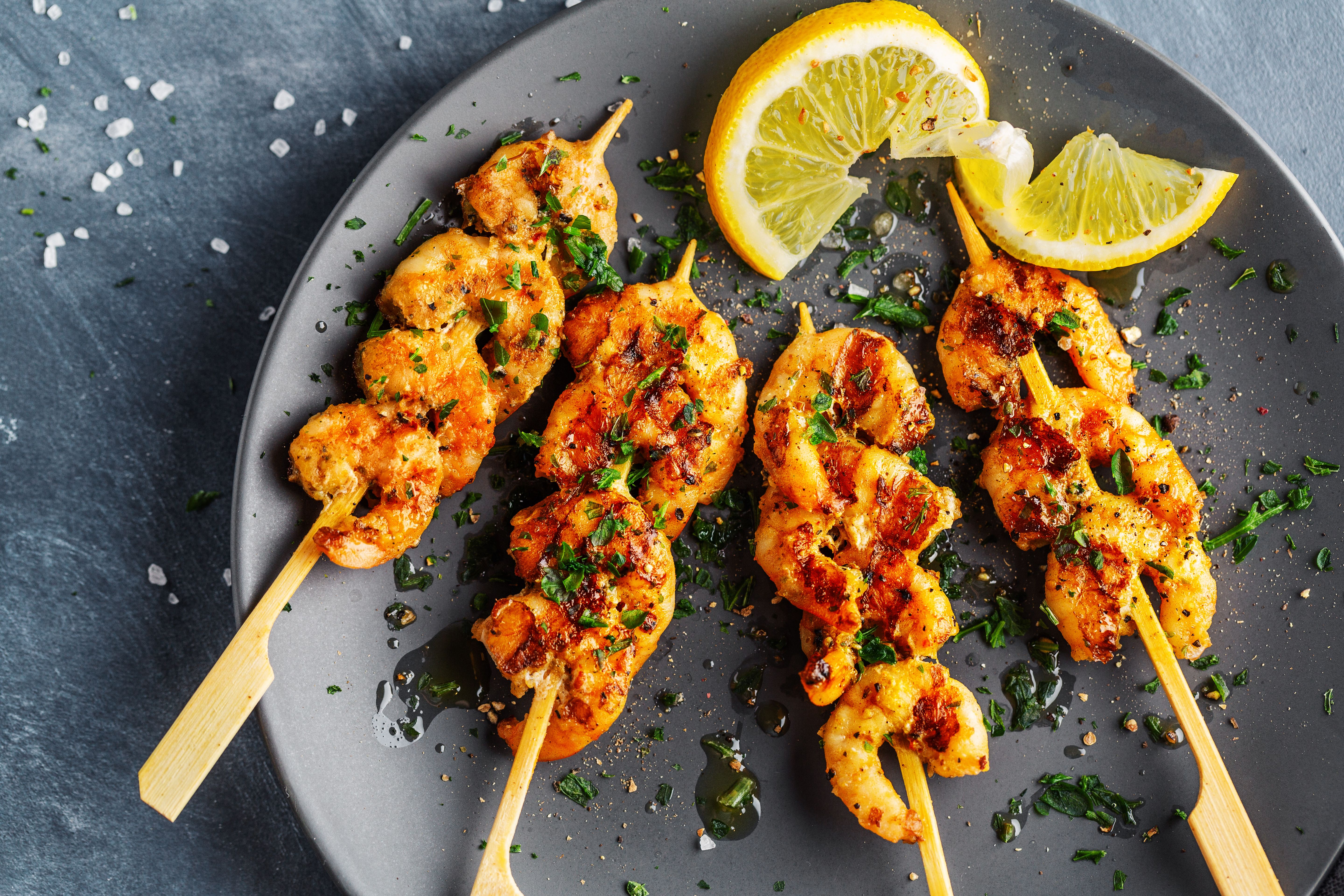 prawns on a skewer 