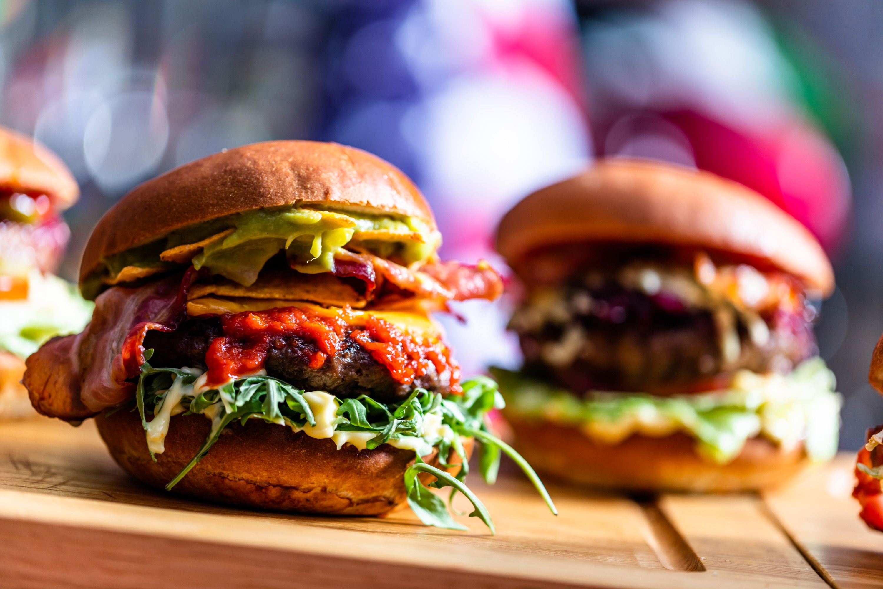 Gourmet burger with relish 
