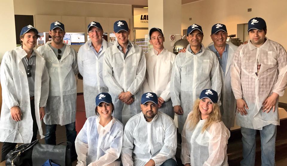 Team photo at the Lavazza coffee research centre