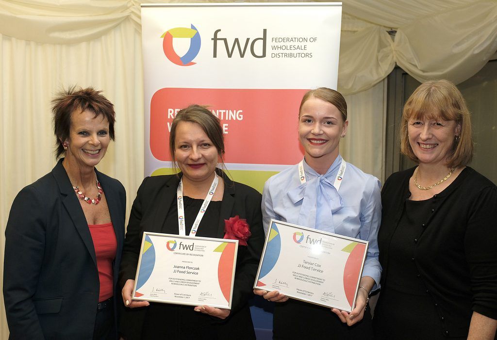 Left to right: Anne Milton MP, Minister for Skills and Apprenticeship; Joanna Florczek; JJ HR Manager, Tarsiar Cox, JJ HR Co-ordinator; Joan Ryan, MP for Enfield; 